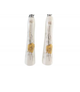 کارد و چنگال میوه خوری دسته سرامیکی MGS گل زرد