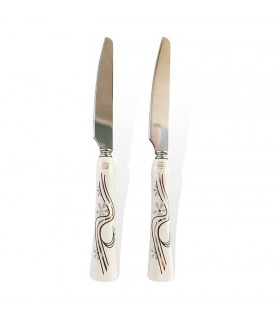 کارد میوه خوری دسته سرامیکی MGS نوار طلایی