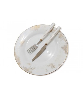 کارد و چنگال میوه خوری دسته سرامیکی طرح پیچکی