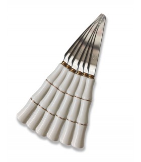 کارد میوه خوری دسته سرامیکی طرح خطی