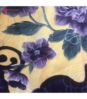 پتوی زمستانه دو لایه درجه یک طرح گل بنفشه