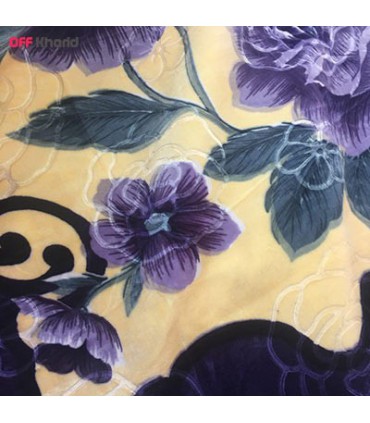 پتوی زمستانه دو لایه درجه یک طرح گل بنفشه