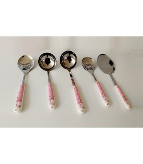 سرویس 24 نفره قاشق و چنگال دسته سرامیکی طرح آنجل سرویس 24 نفره قاشق و چنگال دسته سرامیکی طرح آنجل