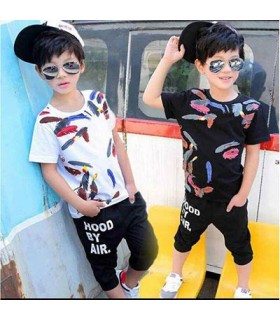 تیشرت شلوارک اسپورت طرح پر