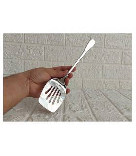 کفگیر باکیفیت استیل ساده ته گرد