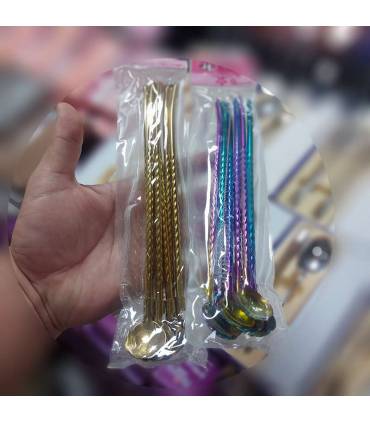 نی شربت خوری استیل طلایی