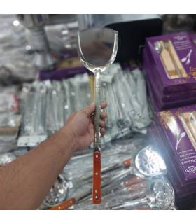 کفگیر استیل دسته چوبی بلند کفگیر استیل دسته چوبی بلند