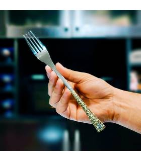 سرویس قاشق و چنگال 24 نفره یونیک دهنه اروپایی مدل سنگی طلایی سرویس قاشق و چنگال 24 نفره یونیک دهنه اروپایی مدل سنگی طلایی