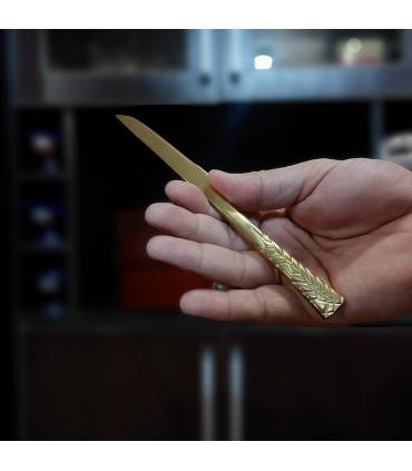 سرویس قاشق چنگال 120 پارچه دهنه اروپایی طلایی یونیک طرح لوکا