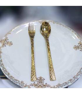 سرویس قاشق چنگال 120 پارچه دهنه اروپایی طلایی یونیک طرح لوکا سرویس قاشق چنگال 120 پارچه دهنه اروپایی طلایی یونیک طرح لوکا