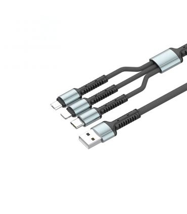 کابل 3 سر میکرو و تایپ سی و آیفون الدینیو مدل LDNIO LC-93