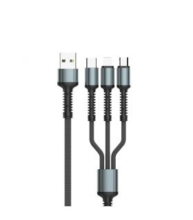 کابل 3 سر میکرو و تایپ سی و آیفون الدینیو مدل LDNIO LC-93 کابل 3 سر میکرو و تایپ سی و آیفون الدینیو مدل LDNIO LC-93