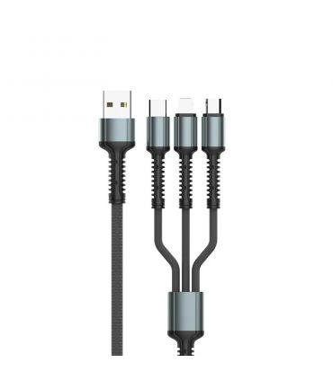 کابل 3 سر میکرو و تایپ سی و آیفون الدینیو مدل LDNIO LC-93