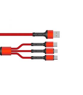 کابل 3 سر میکرو و تایپ سی و آیفون الدینیو مدل LDNIO LC-93 کابل 3 سر میکرو و تایپ سی و آیفون الدینیو مدل LDNIO LC-93