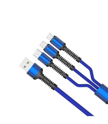 کابل 3 سر میکرو و تایپ سی و آیفون الدینیو مدل LDNIO LC-93