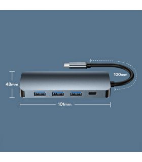 هاب 5 پورت USB-C ریمکس مدل RU-U5 هاب 5 پورت USB-C ریمکس مدل RU-U5