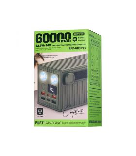 پاوربانک ریمکس RPP-609 Pro ظرفیت ۶۰۰۰۰mAh | فست شارژ 22.5 وات
