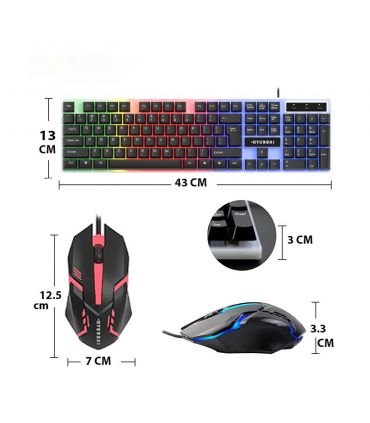ست کامل کیبورد و ماوس گیمینگ هیوندای مدل HY-MK141 با دقت بالا و طراحی گیمینگ جذاب