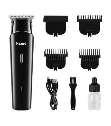 پکیج کامل لوازم جانبی ماشین اصلاح کیمی KM-1115 (شانه‌ها، کابل شارژ و روغن)