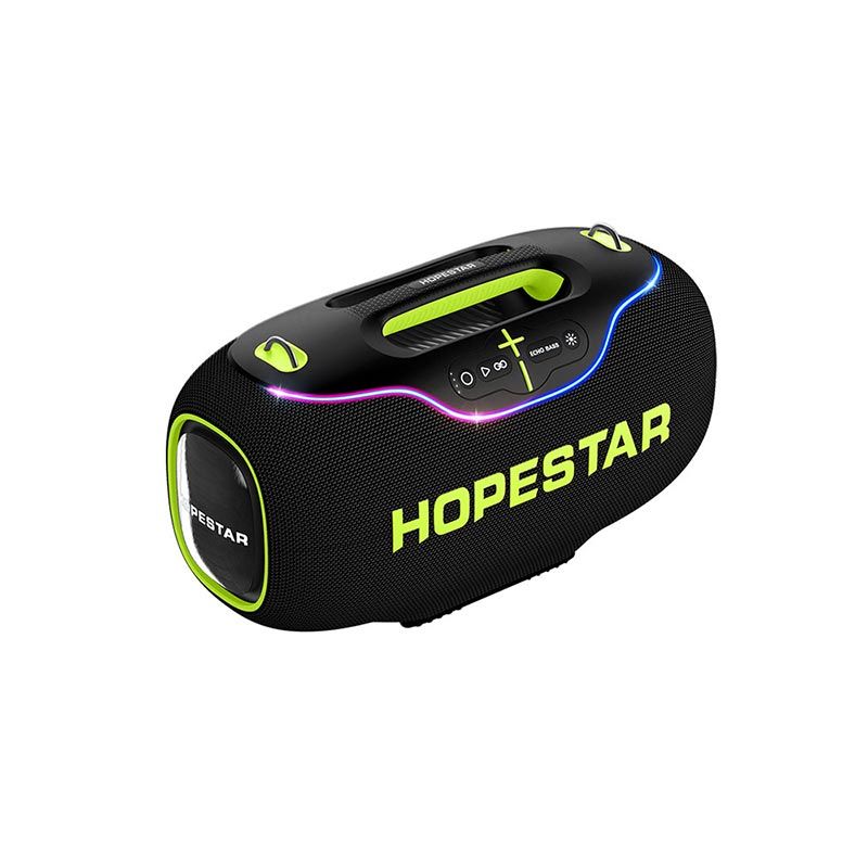 نمای جلویی اسپیکر بلوتوثی هوپ استار مدل A80 رنگ مشکی