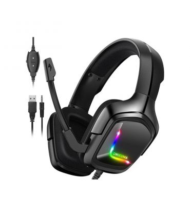 هدفون گیمینگ اونیکوما Onikuma K20 مشکی با نورپردازی RGB