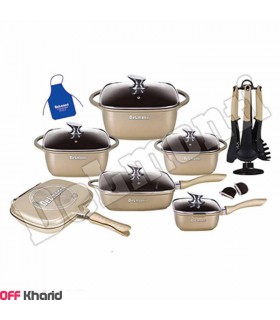 سرویس قابلمه 22 تیکه چدن سرامیکی دلمونتی DL1260