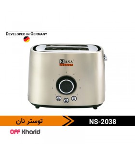 توستر نان دو دهانه حرفه ای 1000 وات ناسا الکتریک مدل NASA electric NS-2038