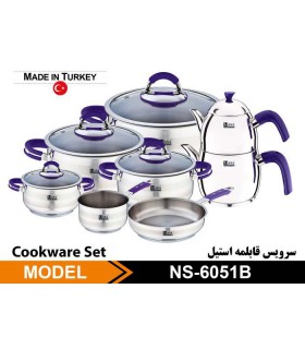 سرویس قابلمه و کتری و قوری تمام استیل ناسا الکتریک مدل NASA elecric NS-6051 سرویس قابلمه و کتری و قوری تمام استیل ناسا الکتریک مدل NASA elecric NS-6051