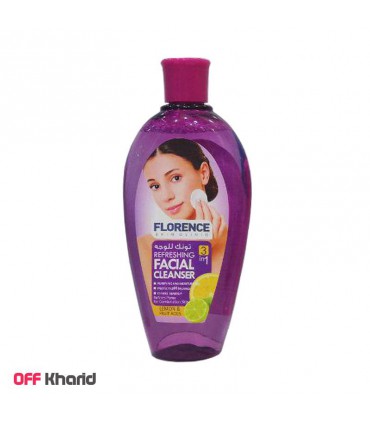 تونیک پاک کننده آرایش صورت فلورنس Florence با عصاره لیمو حجم 200 میلی لیتر