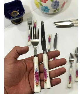 کارد و چنگال میوه خوری دسته سرامیکی MGS