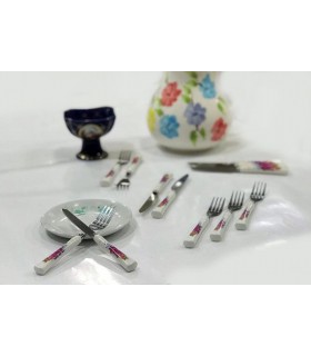 کارد و چنگال میوه خوری دسته سرامیکی MGS