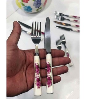 کارد و چنگال میوه خوری دسته سرامیکی MGS کارد و چنگال میوه خوری دسته سرامیکی MGS