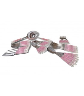 سرویس 44 پارچه قاشق و چنگال دسته سرامیکی طرح آنجل سرویس 44 پارچه قاشق و چنگال دسته سرامیکی طرح آنجل