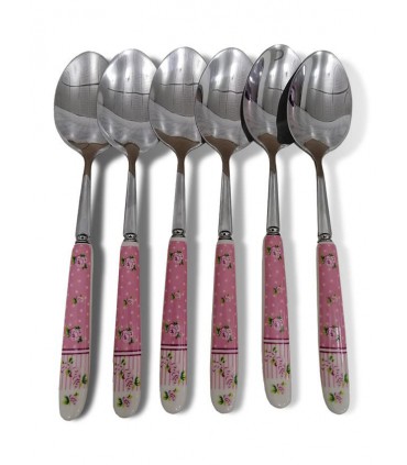 سرویس 44 پارچه قاشق و چنگال دسته سرامیکی طرح آنجل