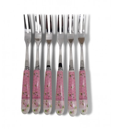 سرویس 44 پارچه قاشق و چنگال دسته سرامیکی طرح آنجل