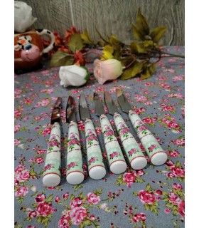 کارد و چنگال دسته سرامیکی طرح گل قرمز کارد و چنگال دسته سرامیکی طرح گل قرمز