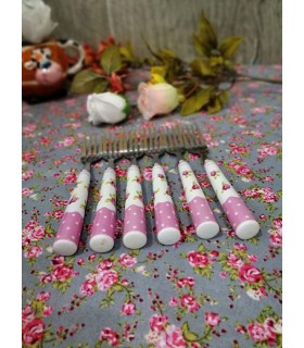 کارد و چنگال دسته سرامیکی طرح گل صورتی کارد و چنگال دسته سرامیکی طرح گل صورتی