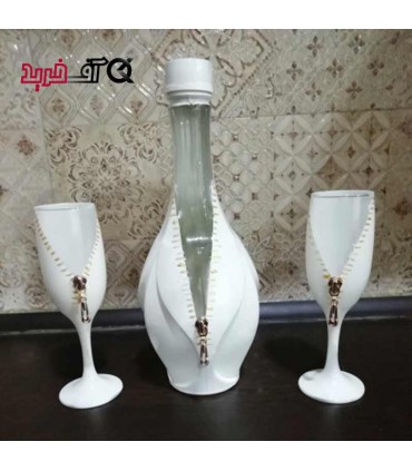 ست جام عسل و تنگ مدل زیپ کد 2002